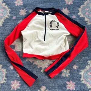 Newport Kids Swim Top - Red and White